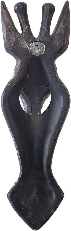 OTARTU 5 by 14 inch African Animal Giraffe Mask Wall Decor Sculpture Hand Carved Geometric on the Surface,Africa Style Wall Plaque