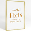 11x16 Aluminum Metal Picture Frame,Tempered Glass Gold Photo Frame 11x16 for Family Photo,Posters,Art,Document to Wall Mount Horizontally or Vertically