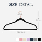 HOUSE DAY Black Velvet Hangers 60 Pack, Premium Non-Slip Felt Hangers, Sturdy Black Clothes Coat Hanger Heavy Duty, Durable Suit Hanger for Space Saving, No Marks Gold Hook