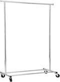 DRM Folding/Collapsible Clothing/Garment Rack,250 lbs Heavy-Duty Rolling Clothes Organizer Rack,Chrome