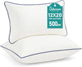 Oubonun 12x20 Pillow Inserts Set of 2 - Rectangle Decorative Throw Pillows for Sofa Couch Bed Living Room Beige 100% Polyester Filling 12 x 20 Inch Lumbar Pillows