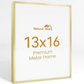 13x16 Aluminum Metal Picture Frame,Tempered Glass Gold Photo Frame 13x16 for Family Photo,Posters,Art,Document to Wall Mount Horizontally or Vertically