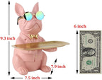 French Bulldog Gifts Statue Tray Organizer for Keys, Candy, Jewelry, Earrings, Entrance Piggy Bank - Modern Decor Pink Resin French Bulldog Decor Entryway Table, Coffee Table, Office Desk, Home Decor