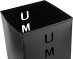 Freestanding Square Metal Umbrella Stand, Umbrella Holder Rack for Entryway, Rustproof Powder Coated Steel Umbrella Bucket with Hollow Design for Quick Drying, Black