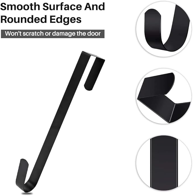 Christmas Wreath Hanger, 30 cm Metal Wreath Hanger for Front Door, Wall or Decorations (Black)