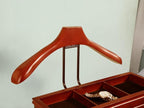 Proman Products Bombay Suit Valet Stand VL26700 with Drawer, Top Tray, Contour Hanger, Trouser Bar, and Shoe Rack, 18" W x 16" D x 48" H, Cherry