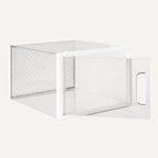 Amazon Basics Stackable and Foldable Clear Shoe Storage Organizer Box, Large, 12-Pack