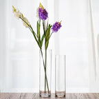 WGVI Quality Thick Weighted Clear Cylinder Glass Vases, 3" W x 10" H, Flower Bud Vase Skinny Narrow Floral Bouquet Container for Wedding Centerpieces Tabletop Pen Brush Holder, 1 Piece