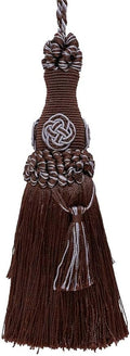 DÉCOPRO Elegant 7" Accented with Rosette and Tassels # BKT, Mocha Ice Blue #24B (Silver Blue, Light Blue, Mocha Brown) Sold Individually