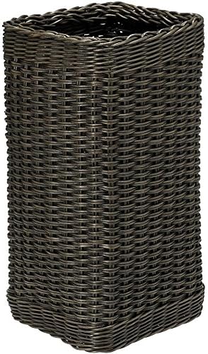 KOUBOO Wicker Umbrella Stand, Umbrella Storage Bin, Hand Woven Umbrella Stand, Umbrella Basket for Home Office, Wicker Umbrella Holder Indoor Outdoor, Decorative Umbrella Rack, Dark Brown Expresso