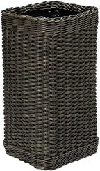 KOUBOO Wicker Umbrella Stand, Umbrella Storage Bin, Hand Woven Umbrella Stand, Umbrella Basket for Home Office, Wicker Umbrella Holder Indoor Outdoor, Decorative Umbrella Rack, Dark Brown Expresso