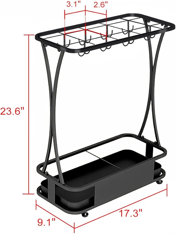 GeLive Umbrella Holder Entryway Umbrella Display Stand Rack Umbrella Container Cane Rack Walking Stick Stand Golf Club Organizer Metal Home Office Patio Decor Indoor Outdoor Stored 31 Umbrellas
