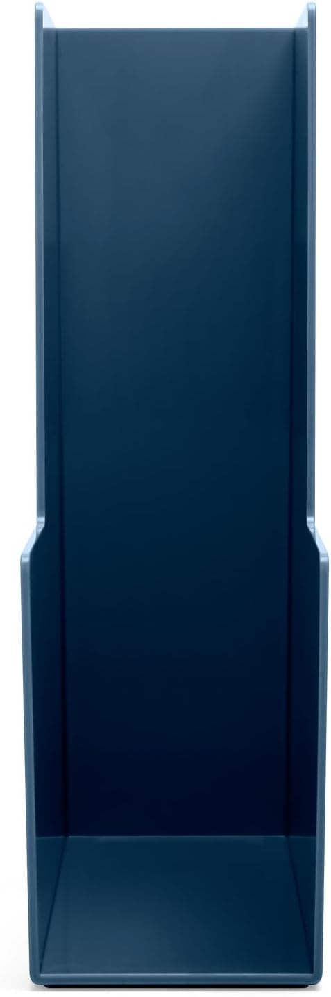 Poppin Magazine Holder - Durable Hard Plastic Magazine and File Organizer, Lacquer-Like Finish, Desk Organizer, Multiple Colors Available (Slate Blue)