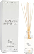 Sweet Water Decor Hello Fall Reed Diffuser Set - Hot Cider, Cinnamon, Cloves, Apple, and Nutmeg Fall Scented Diffuser - Scent Diffusers for Home, Fall Home Long Lasting Fragrance, Made in the USA