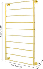 Wall Mounted Scarf Rack,Wall Display Rack,10 Layer Towels Storage Rack,Wall Wrapping Paper Ribbon Organizer,Silk Scarves Hijab Hanger for Flower Shop Retail Store (Gold)
