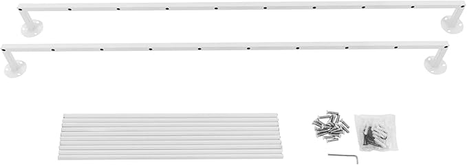 Wall Mounted Scarf Rack,Wall Display Rack,10 Layer Towels Storage Rack,Wall Wrapping Paper Ribbon Organizer,Silk Scarves Hijab Hanger for Flower Shop Retail Store (White)