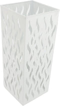 Metal Umbrella Holder, Square Umbrella Stand Rack for Entryway, 6.3" x 6.3" x 16.5" (White)