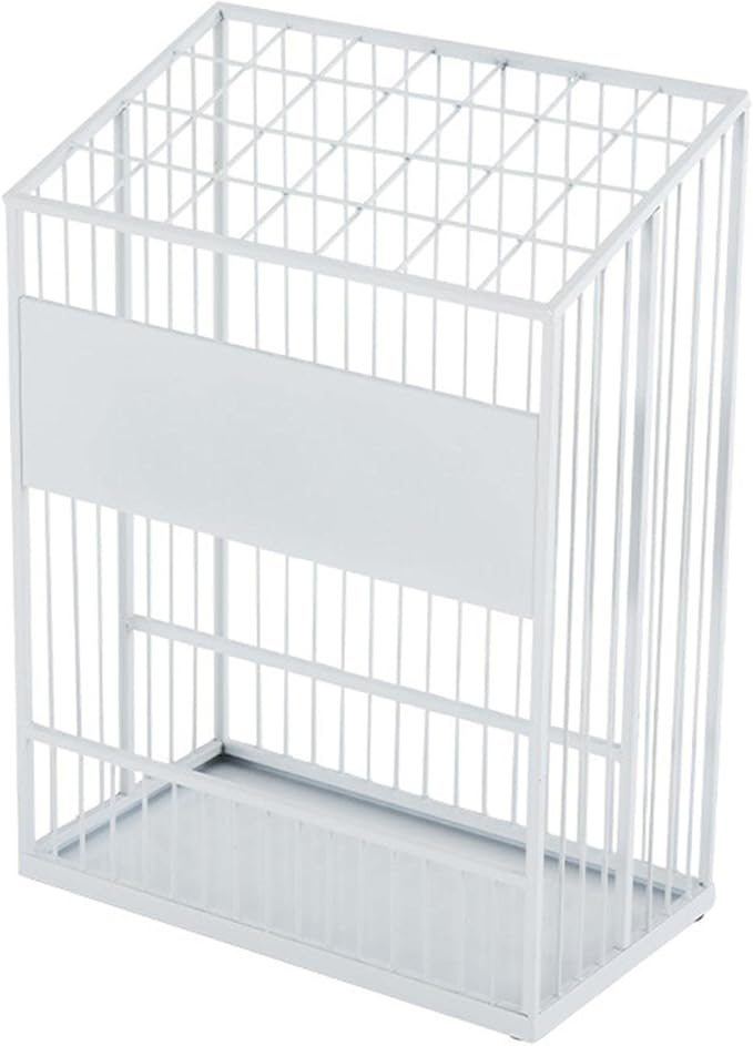 Umbrella Stand Hallway Entryway Storage Rack Umbrella Holder Large Capacity Metal Umbrella Holder Stand, Freestanding Umbrella Storage Stand with Four Non-Slip Feet, Canes Walking Sticks Swords(White,
