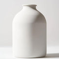 Large White Vase, Big Iron Vase for Long Stem Flowers, White Arlo Matte Finish for Modern Minimalist Table Decor, Japandi Home Decor