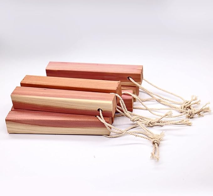 4 Pieces Cedar Hang Ups Natural Cedar Blocks Rectangle Ceder Hangers Cedar Blocks Cedar Hangers Blocks Cedar Wooden Hangers Cedar Planks Storage Accessories for Clothes Storage