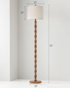 BOBOMOMO 62" Rustic Floor Lamp for Living Room, Retro Farmhouse Floor Lamp Rotary Switch, Resin Standing Lamp for Living Room, Corner, Dining Room, Bedroom, Home Decor