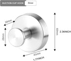 Suction Cup Wreath Hanger，Suction Cup Hooks Hanging 15 Lbs，Waterproof Suction Cup Wreath Holder for Windows, Shower, Wreaths，Smooth Doors (Silver, 2)