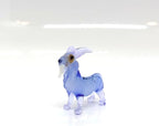 Goat Micro Tiny Figurines Hand Blown Glass Art Animals Collectible Gift Home Décor (Blue Purple)
