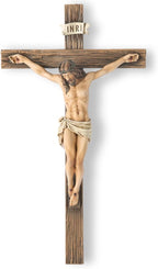 BC Catholic Crucifix Wall Cross, 14"H Jesus Christ Inspirational Home Décor, Religious Devout Gift, Renaissance Sculpture Handmade by Buildclassic