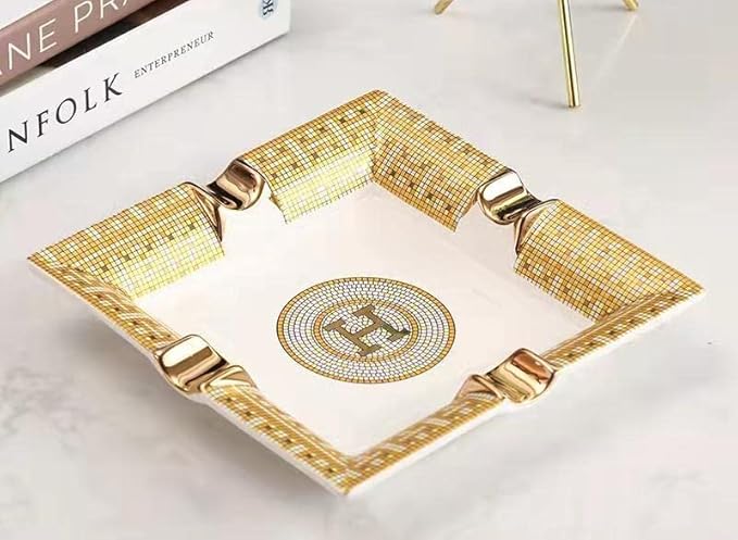 Cigar Ashtray for Indoor or Outdoor Use, Desktop Smoking Ash Tray for Home Office Decoration