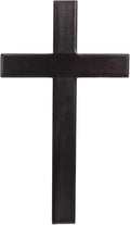 BESPORTBLE Cross for Wall Decor: 11 Inch Large Wooden Crosses Hanging Art for Home Bedroom Prayer Room Rustic Christian Catholic Metal Iron Crucifix Wood Black Craft