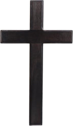 BESPORTBLE Cross for Wall Decor: 11 Inch Large Wooden Crosses Hanging Art for Home Bedroom Prayer Room Rustic Christian Catholic Metal Iron Crucifix Wood Black Craft