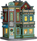 Lemax Coventry Cove Arbor St. Pawn Shop Green Polyresin Lighted Building Tabletop Sculpture