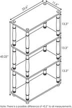 Furinno Turn-N-Tube 4-Tier Multipurpose Shelf Display Rack, Classic Tubes, Dark Cherry/Black