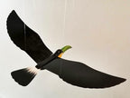 WitnyStore 24" Black Green Yellow Toucan Wooden Flying Bird Mobile Kinetic Hanging Sculpture for Adult Collectors Handcrafted Room Decoration Display Art Dynamic Overhead Ornament