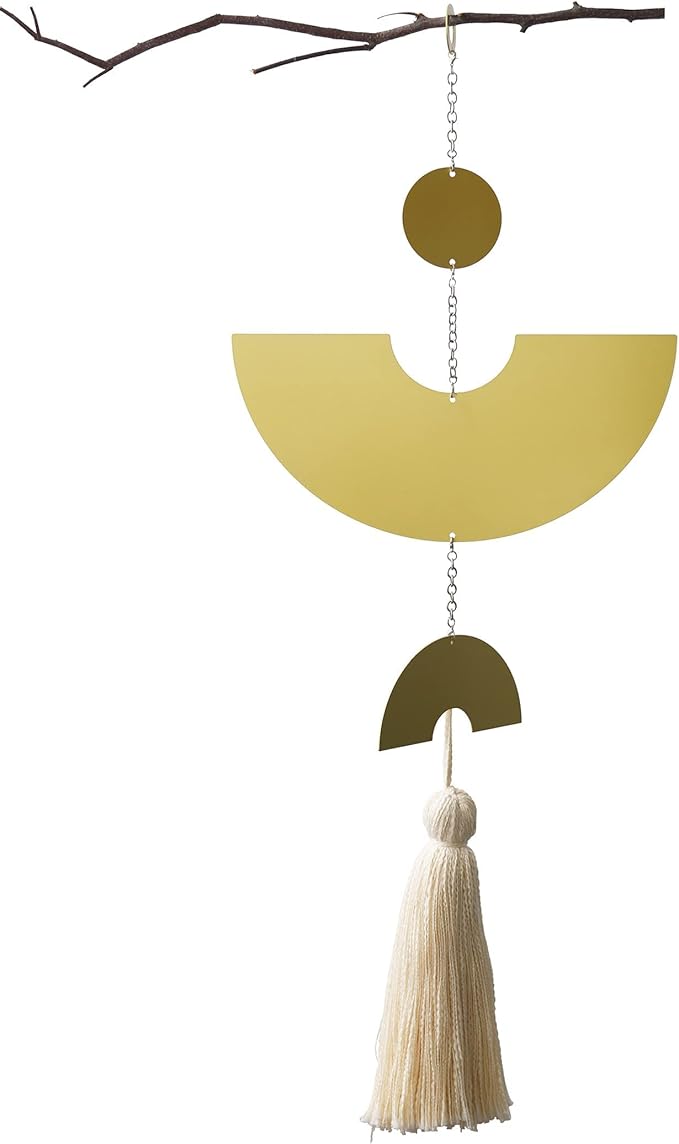 Gold Boho Wall Hanging Tassel Wrought Iron Modern Room Decor 31"