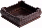 GOLDY&WENDY Square Solid Wood Pedestal Base Handmade Carving Rosewood Display Stand Vase Teapot Aquarium Lamp Display Risers