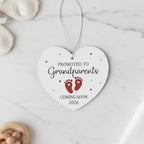 Grandparents Ornament, Baby Coming Soon 2026, Baby Announcement Christmas Ornament for New Parents, Expecting Couple, Promoted to Grandparents Gift, Baby Reveal Keepsake Decor