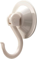 Powerful Suction Cup Hooks, 2-Pack Vacuum Wreath Hanger for Glass Door & Window, 20 lbs Large Waterproof Towel Hooks for Bathroom Shower, Removable No-Drill Utility Hooks, Cream