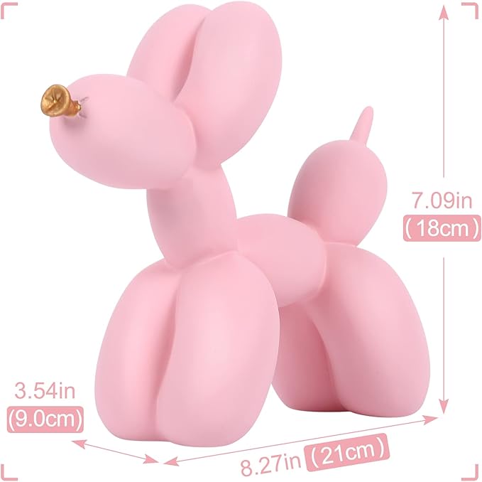 Creative Balloon Dog Sculpture Modern Home Decoration Trendy Animal Art Ornaments Collection Figurine Bedroom Living Room Office Desktop Resin Decors