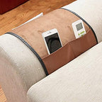 5 Pockets TV Remote Control Holder Couch Sofa Tray Armrest Organiser Oxford Chair Couch Caddy Sofa Armrest Bag Bedside Storage Hanging Organiser for Magazine Books Snack Mobile DVD Cellphone (PU-A)