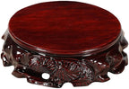 GOLDY&WENDY Round Rosewood Carved Home Decor Display Stand Pedestal(3.9''Inside Diameter)