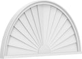 42"W x 21"H x 2"P Half Round Sunburst Architectural Grade PVC Pediment