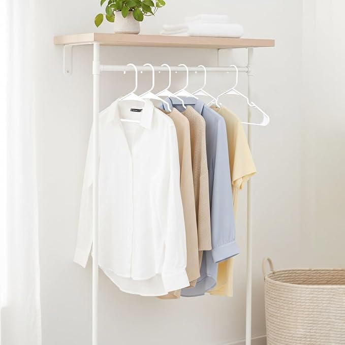 Utopia Home Plastic Hangers 200 Pack - Perfect Space Saving Clothes Hanger - Durable and Strong - Perfect Closet Organizers with Shoulder Grooves (White)