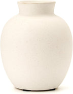 SIDUCAL Spotted Ceramic Modern Style Vase, 5.7 Inch Rustic Farmhouse Boho Vase for Home Decor, Terracotta for Table, Living Room, Wedding, Mantel Decoration, Speckled White