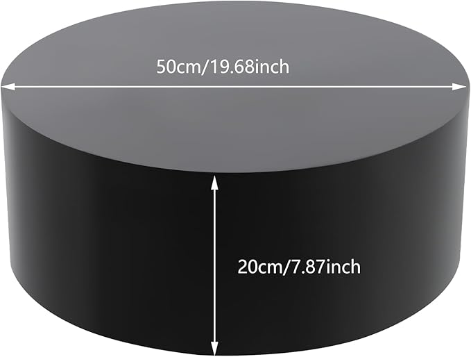 Round Display Pedestal Stand, Event Decor Display Plinth Stands, Bridal Shop Cylinder Plinth Raiser Table, Party Event Decor Circle Pedestal Stand for Boutiques Model Air Conditioner Heightening (Black, 19.7*7.9in)