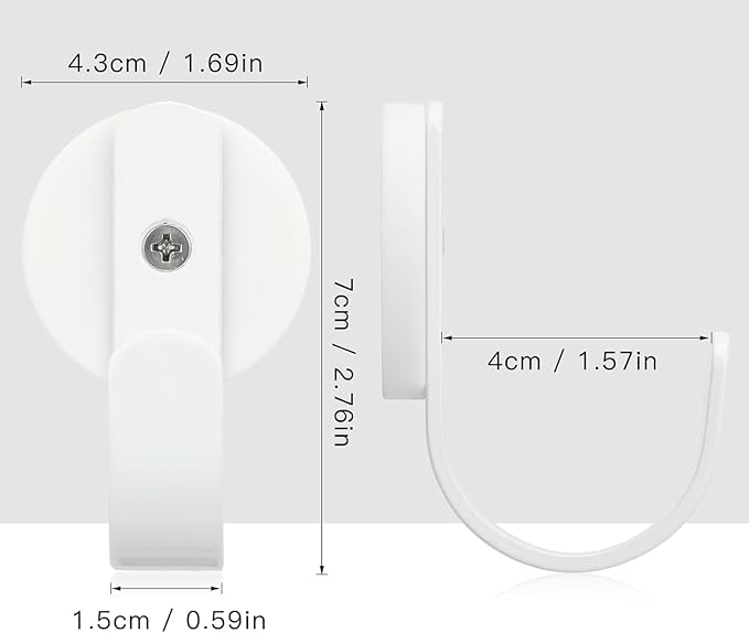 Magnetic Wreath Hanger, Heavy Duty Magnets with Hook for Refrigerator, Christmas Decoration Magnetic Hooks for Metal Front Door, Cruise Hook Hanger for Hanging Cabins Grill Coat Pattern (White - 4PCS)