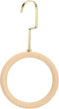 uxcell 4.7 Inch Scarf Ring Hanger, Scarf Organizer Holder Wooden Circles Rings Hanging Hook for Belt Tie Scarf, 15cm Length Hook (Gold)