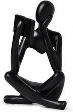 Black Bookshelf Decor Thinker Statue, Abstract Reading Figurine Style B, Resin Decorative Bookend for Coffee Table, Shelf, Home Office, Library