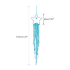 MECCANIXITY Macrame Dream Catchers, Sky Blue Handmade Star Design Woven Cotton Dream Catcher Wall Hanging for Home Bedroom Decoration Ornament Craft Gift