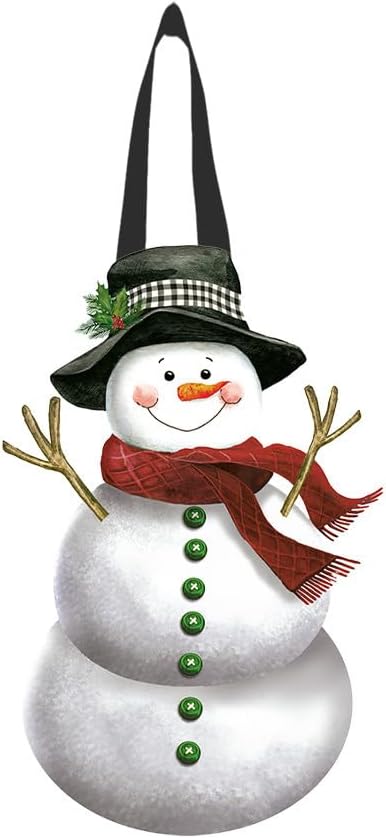 Briarwood Lane Smiling Snowman Wood Door Hanger